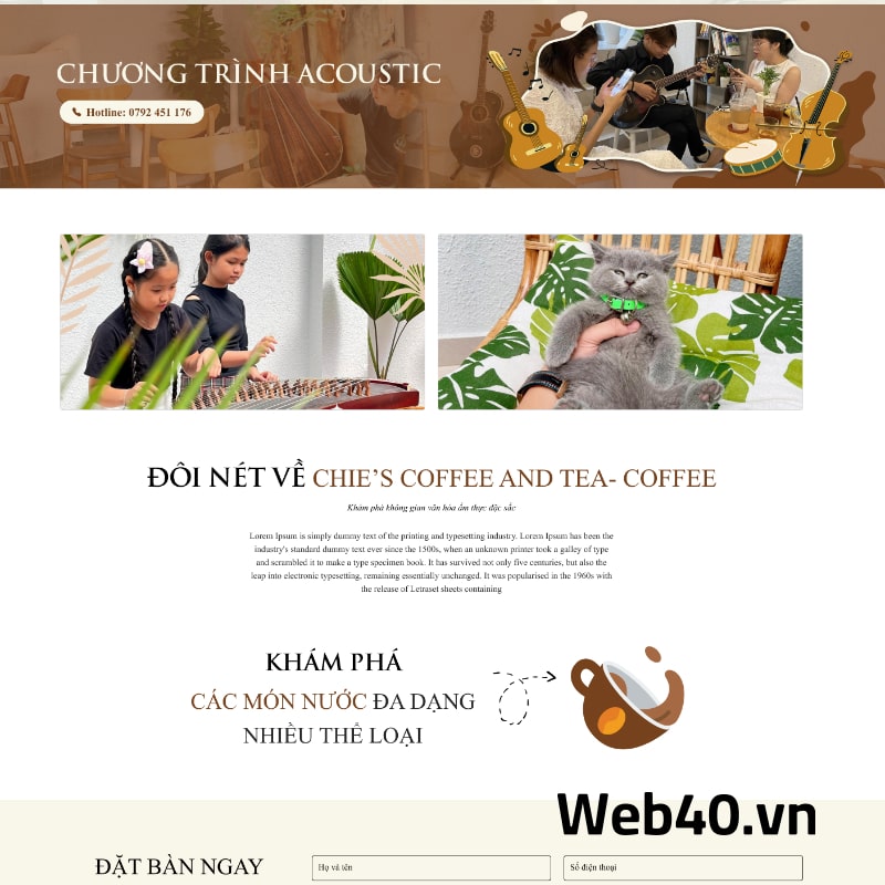 thiết kế web bán cà phê 
