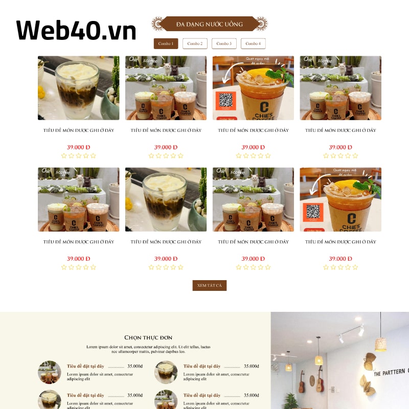 thiết kế web bán cà phê 